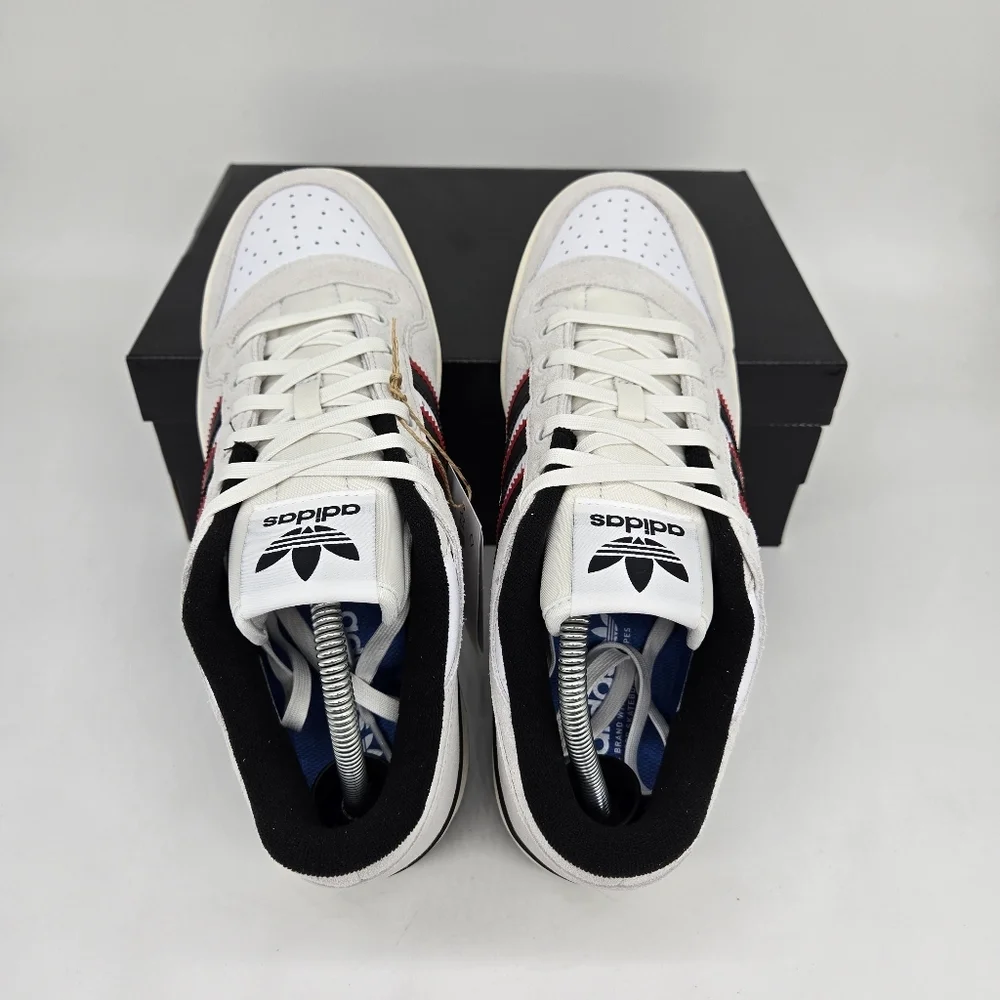 New adidas Forum 84 Low ADV Crystal White Black Scarlet Men's Shoes Size 10 - Picture 5 of 8